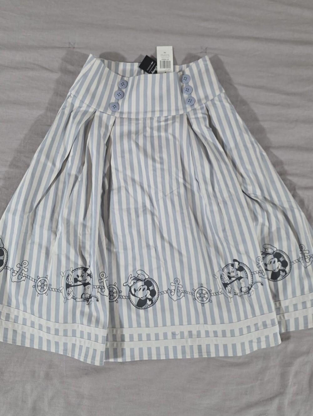 NEW Her Universe Womens Striped Skirt Nautical Steamboat Willie Mickey Mouse S
